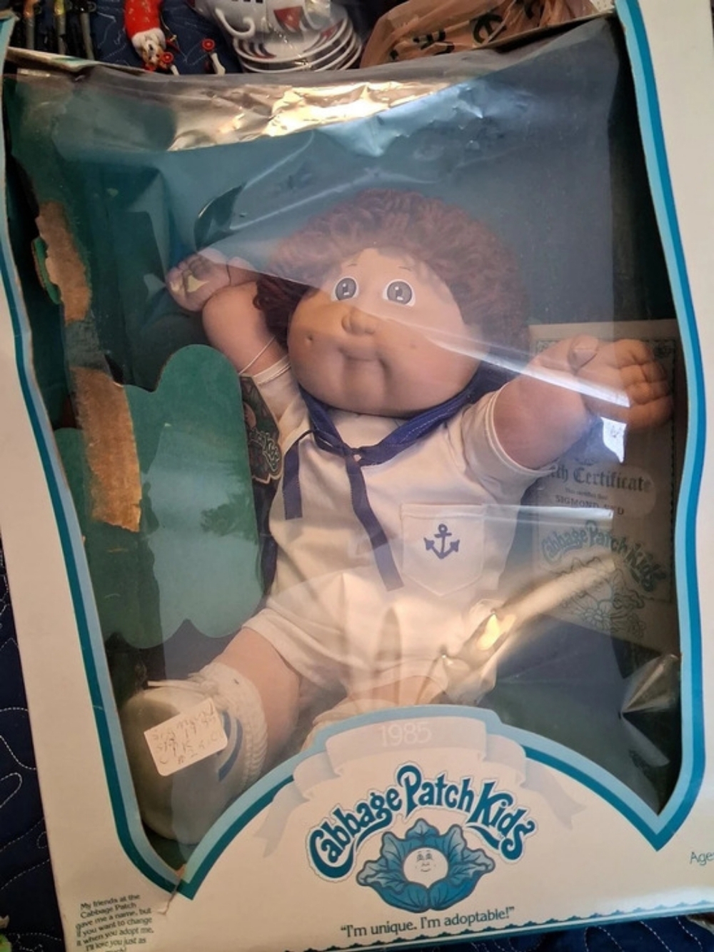 Cabbage Patch Kids Vintage 1985 Cabbage Patch Kids Boy Doll in Sailor Suit Boy